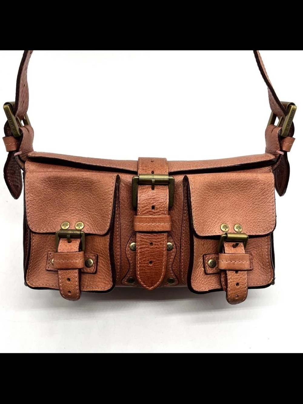 Mulberry Tan Leather Dual-Pocket Shoulder Bag - Picture 2 of 16